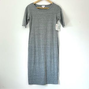NEW LuLaRoe Julia T-Shirt Dress Heathered Grey Straight Short Sleeve Women’s XS